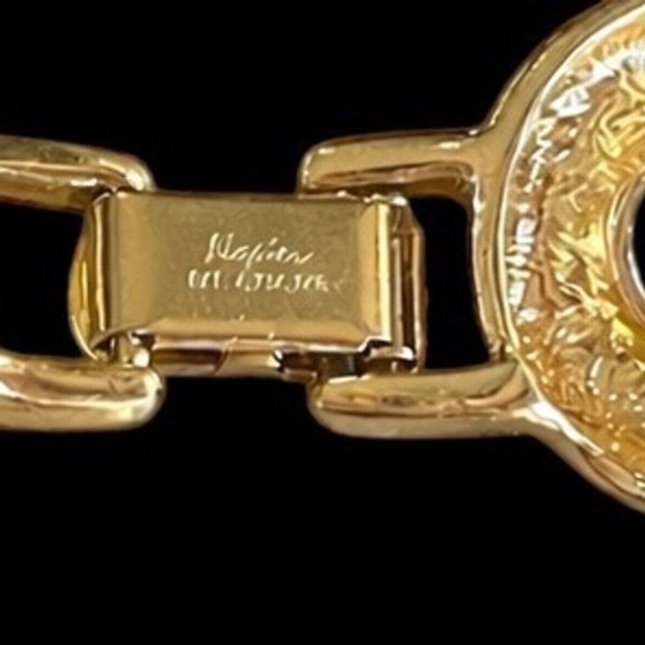 Vintage Napier Gold Tone Chunky Link Necklace 1979 USA Statement Chain 16" - Picture 7 of 7